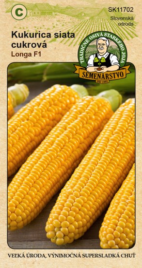kukurica siata cukrová longa F1, semená kukurice siatej, semená kukurice, kukurica stiata longa