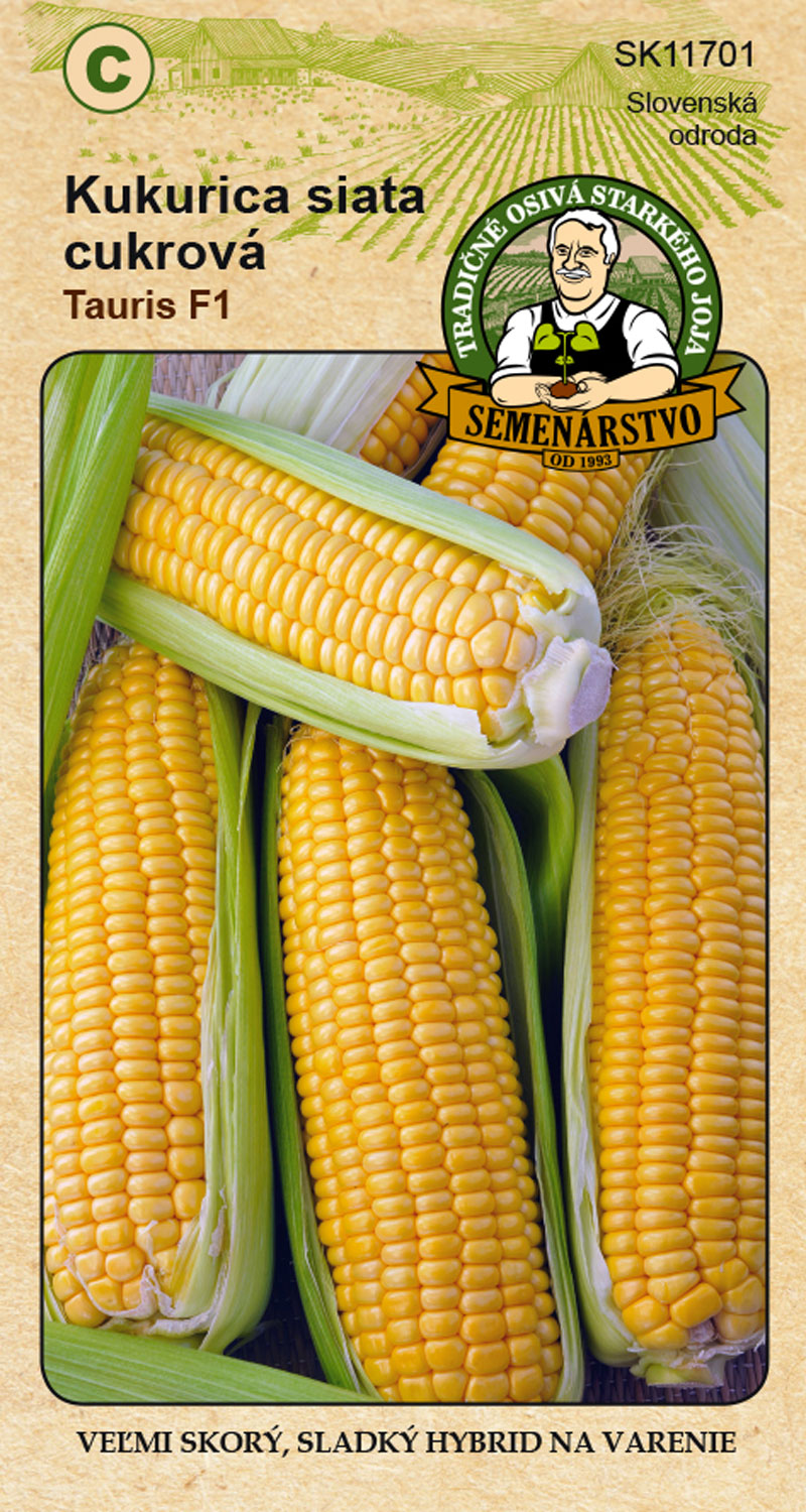 kukurica siata cukrová tauris F1, semená kukurice siatej, semená kukurice, kukurica stiata tauris